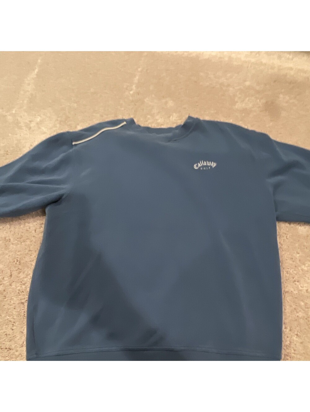 Callaway Men's Blue Fleece V-Neck Logo Pullover Sweatshirt Golf Size XL